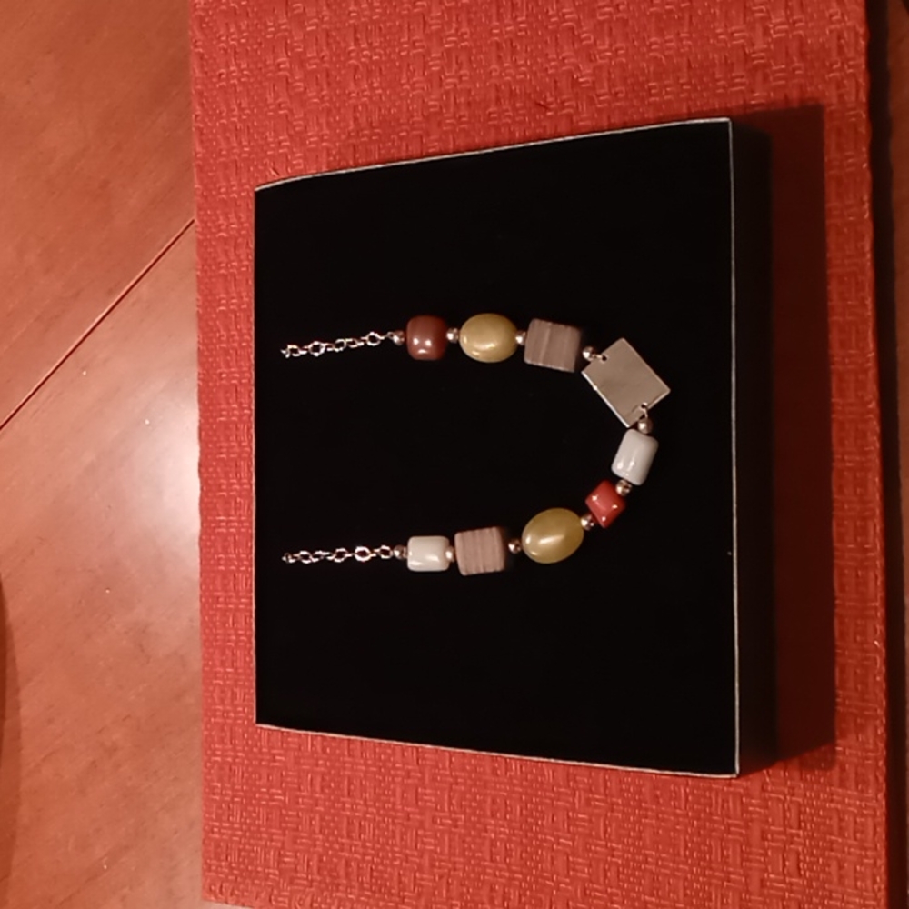 Wendell August necklace with stones and metal and each piece is handcrafted